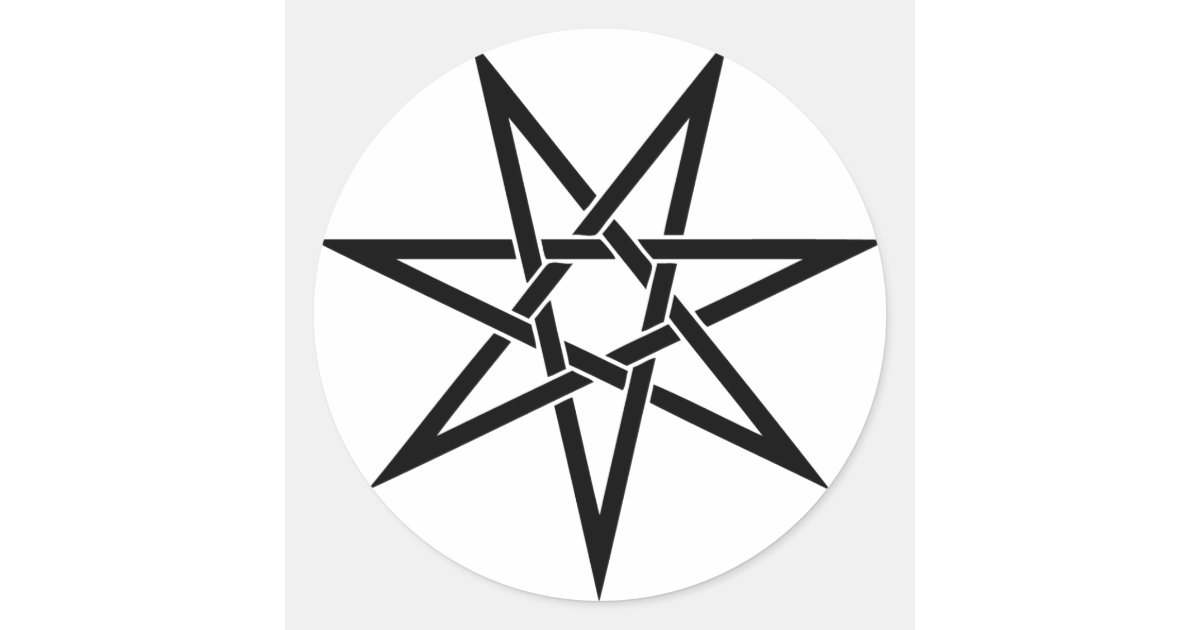 Seven Pointed Star Classic Round Sticker | Zazzle