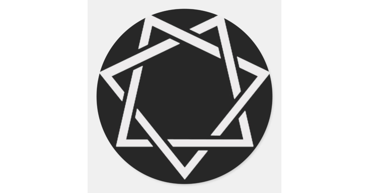 Seven Pointed Star Classic Round Sticker | Zazzle