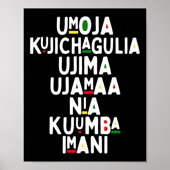 Seven Principles Of Kwanzaa African American Holid Poster (Front)