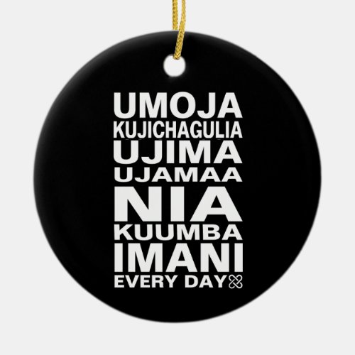 Seven Principles Of Kwanzaa Ceramic Ornament