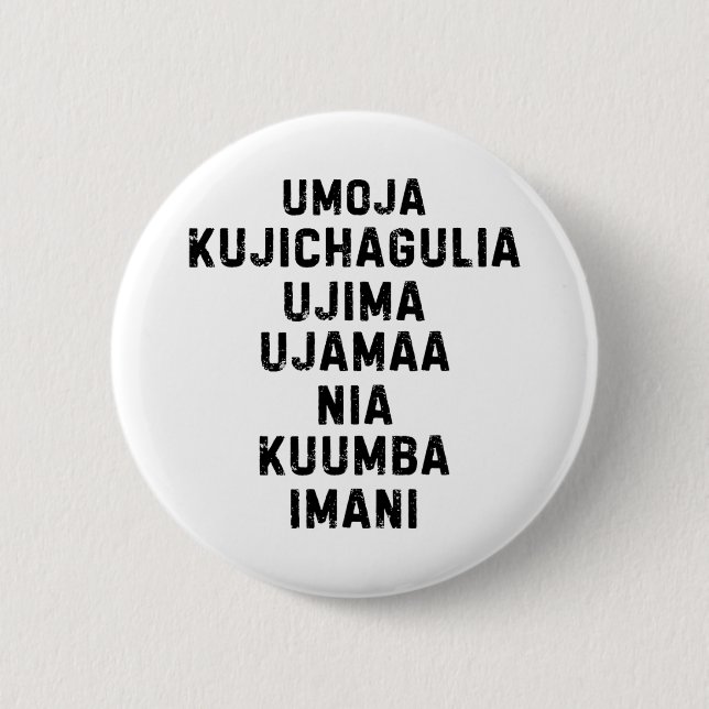 Seven Principles Of Kwanzaa Happy Kwanzaa 5  Button (Front)