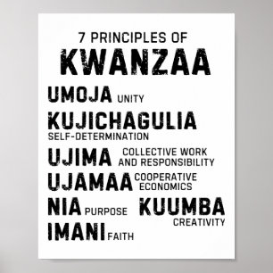 Seven Principles Of Kwanzaa Happy Kwanzaa 9 Poster