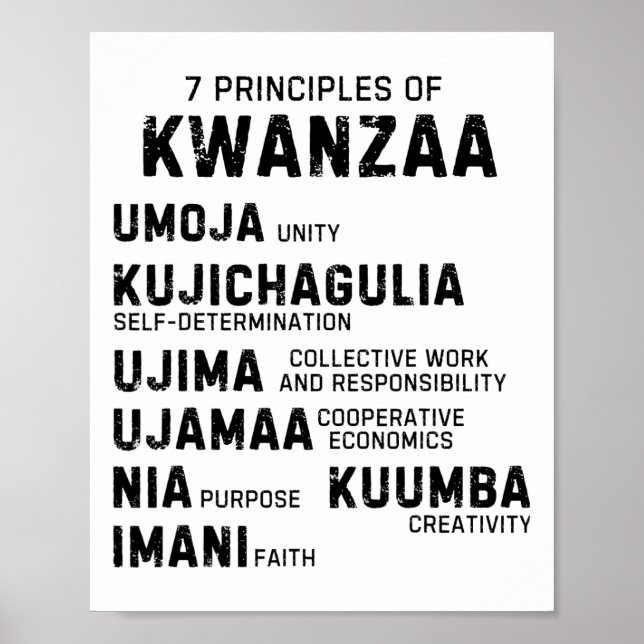 Seven Principles Of Kwanzaa Happy Kwanzaa 9  Poster (Front)
