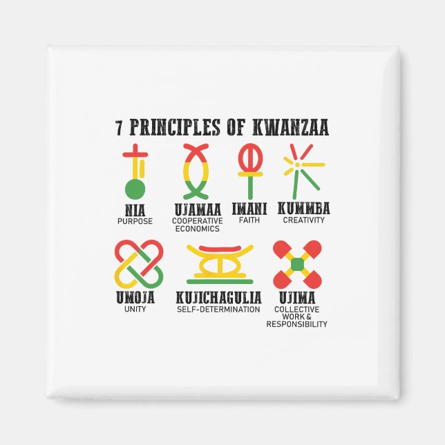 Seven Principles Of Kwanzaa Proud African American Magnet (Front)