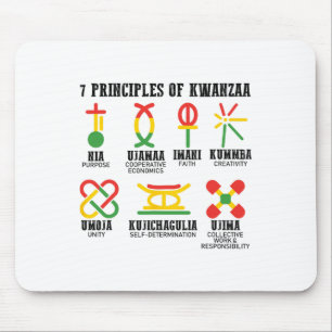 Seven Principles Of Kwanzaa Proud African American Mouse Pad