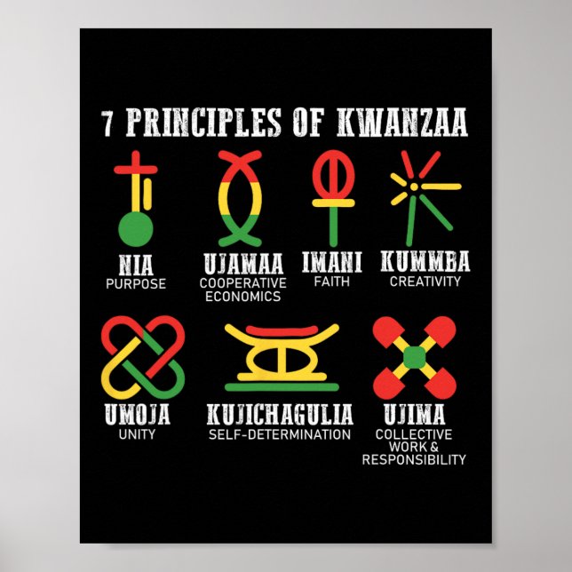 Seven Principles Of Kwanzaa Proud African American Poster (Front)