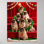 Seven Pugs-a-Posing Poster