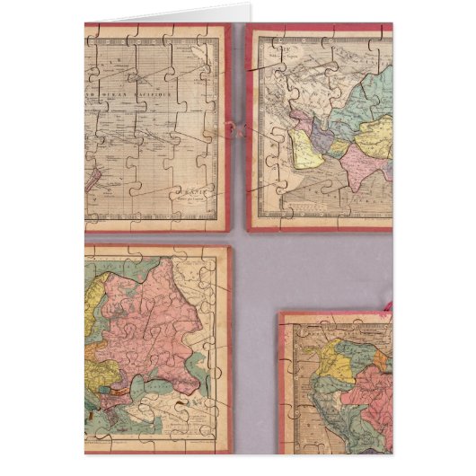 Seven Puzzle Maps of the World Cards (Front)