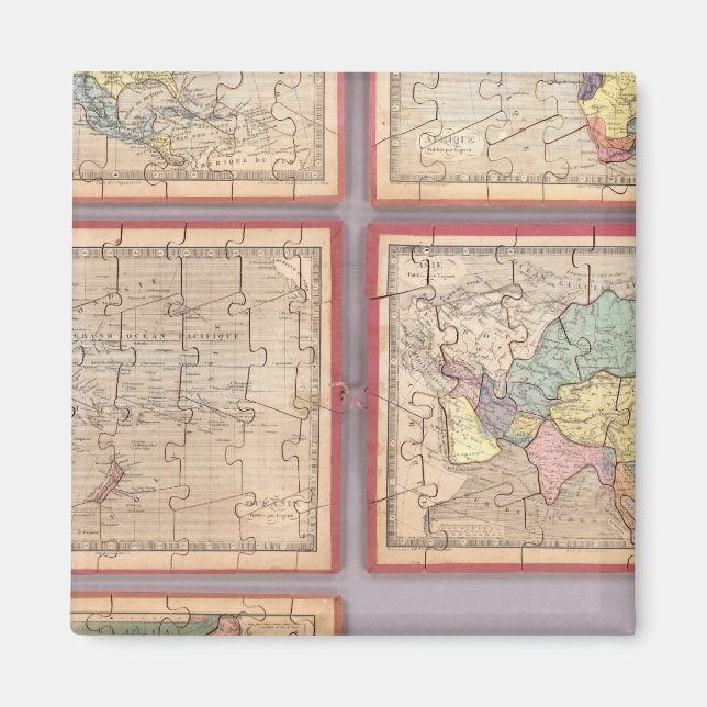 Seven Puzzle Maps of the World Magnet (Front)