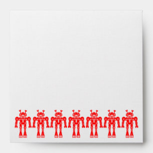 Seven Red Robots (Square) Envelope
