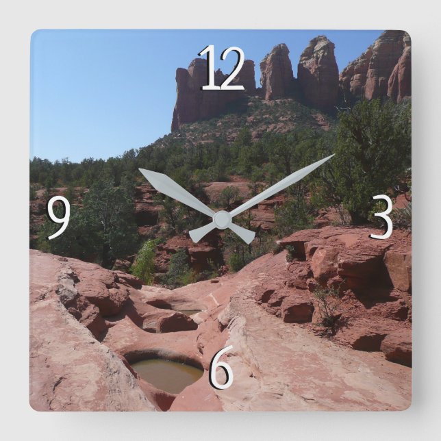 Seven Sacred Pools in Sedona Arizona Square Wall Clock (Front)