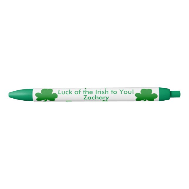 Seven Shamrocks Lucky Irish PERSONALIZE NAME Pen (Front)