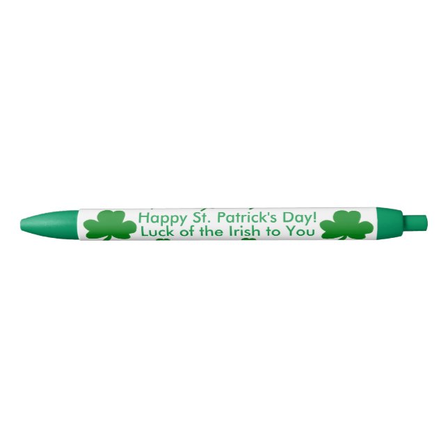 Seven Shamrocks Lucky Irish Saint Patrick's Day Pen (Front)