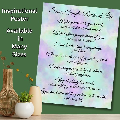 Seven Simple Rules for Life _ can change text  Poster