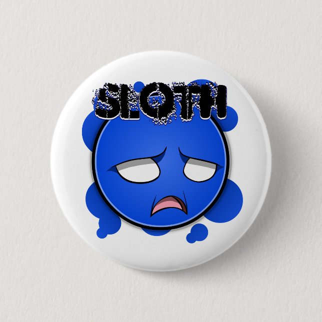 Seven Sins Faces - Sloth Button (Front)