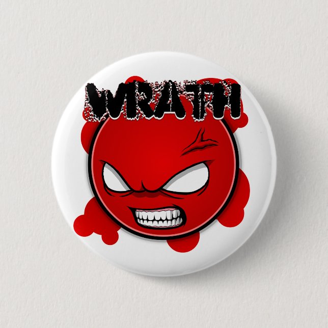 Seven Sins Faces - Wrath Pinback Button (Front)