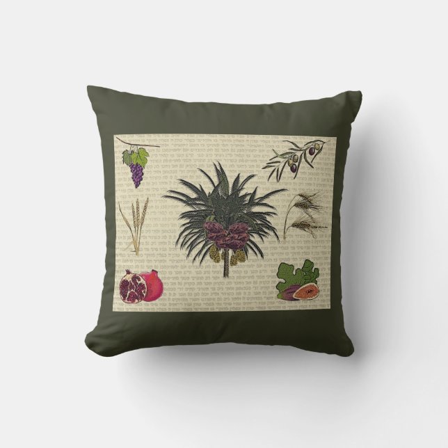 Seven Species Throw Pillow (Front)