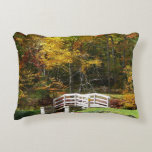 Seven Springs Fall Bridge I Autumn Landscape Accent Pillow
