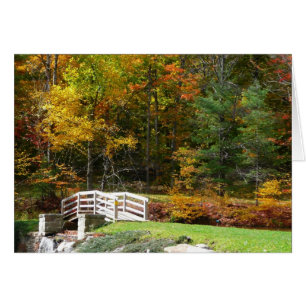 Seven Springs Fall Bridge I Autumn Landscape Cards