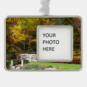 Seven Springs Fall Bridge I Autumn Landscape Christmas Ornament