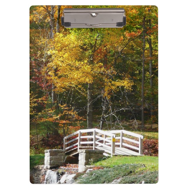 Seven Springs Fall Bridge I Autumn Landscape Clipboard (Front)