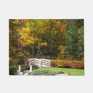 Seven Springs Fall Bridge I Autumn Landscape Doormat