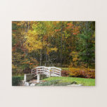 Seven Springs Fall Bridge I Autumn Landscape Jigsaw Puzzle