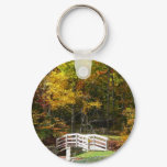 Seven Springs Fall Bridge I Autumn Landscape Keychain