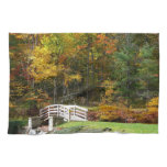 Seven Springs Fall Bridge I Autumn Landscape Kitchen Towel