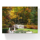 Seven Springs Fall Bridge I Autumn Landscape Paperweight