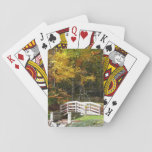 Seven Springs Fall Bridge I Autumn Landscape Playing Cards