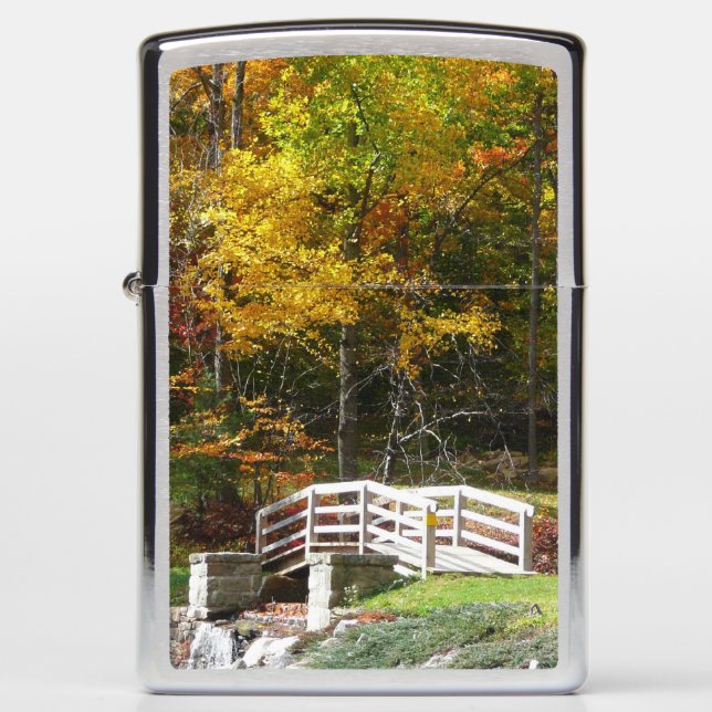 Seven Springs Fall Bridge I Autumn Landscape Zippo Lighter (Front)