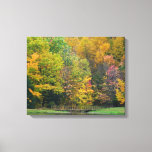 Seven Springs Fall Bridge II Autumn Landscape Canvas Print