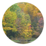 Seven Springs Fall Bridge II Autumn Landscape Classic Round Sticker