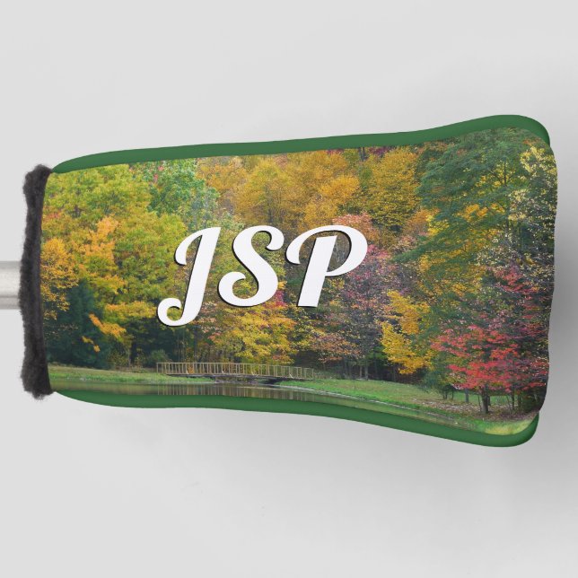 Seven Springs Fall Bridge II Autumn Landscape Golf Head Cover (Front)