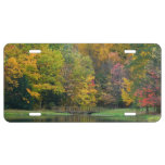 Seven Springs Fall Bridge II Autumn Landscape License Plate