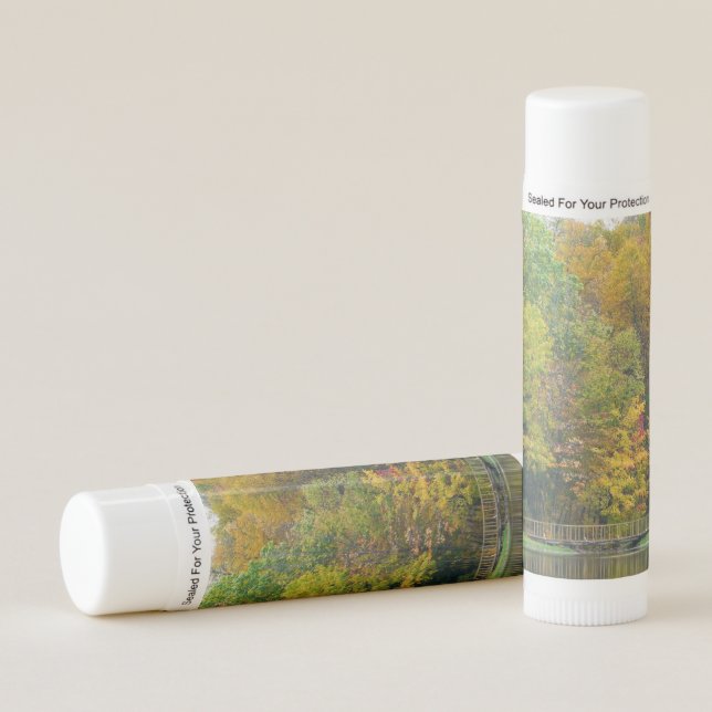 Seven Springs Fall Bridge II Autumn Landscape Lip Balm (Front)