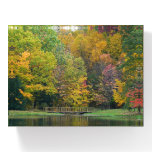 Seven Springs Fall Bridge II Autumn Landscape Paperweight
