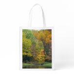 Seven Springs Fall Bridge II Autumn Landscape Reusable Grocery Bag