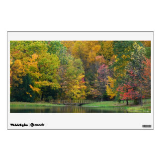 Seven Springs Fall Bridge II Autumn Landscape Wall Decal