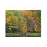 Seven Springs Fall Bridge II Autumn Landscape Wood Poster
