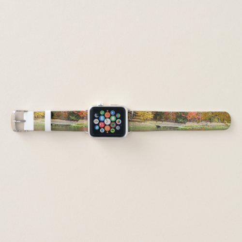 Seven Springs Fall Bridge III Autumn Landscape Apple Watch Band