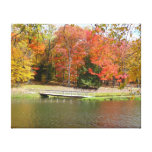 Seven Springs Fall Bridge III Autumn Landscape Canvas Print