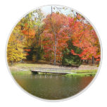 Seven Springs Fall Bridge III Autumn Landscape Ceramic Knob