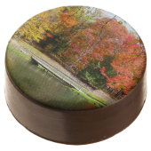 Seven Springs Fall Bridge III Autumn Landscape Chocolate Covered Oreo (Angled)