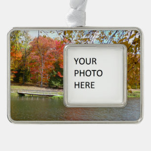 Seven Springs Fall Bridge III Autumn Landscape Christmas Ornament