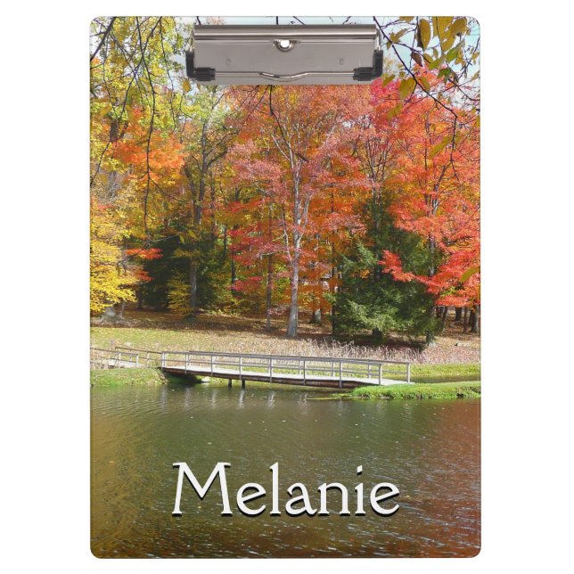 Seven Springs Fall Bridge III Autumn Landscape Clipboard (Front)