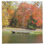 Seven Springs Fall Bridge III Autumn Landscape Cloth Napkin