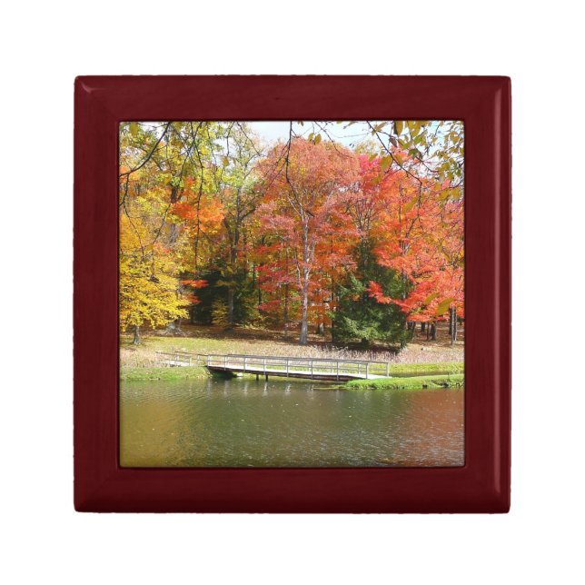 Seven Springs Fall Bridge III Autumn Landscape Gift Box (Front)
