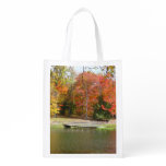 Seven Springs Fall Bridge III Autumn Landscape Grocery Bag